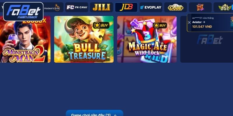Các nhà cung cấp game nổ hũ hàng đầu hợp tác với FABET