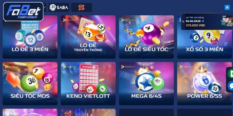 Các trò chơi xổ số FABET đáng tham gia