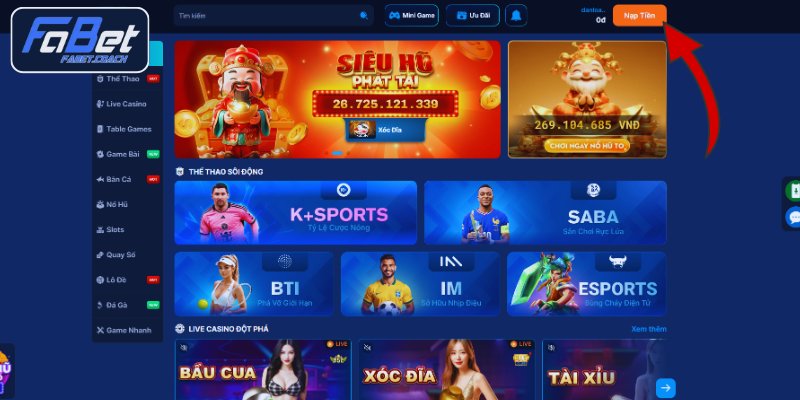 Điều kiện cần đáp ứng trước khi nạp tiền FABET