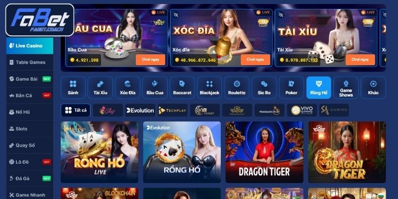 Một số sảnh casino hàng đầu tại Casino FABET
