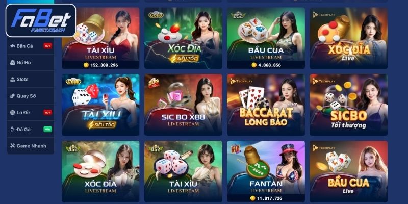 Ưu điểm sảnh game Casino FABET mang lại